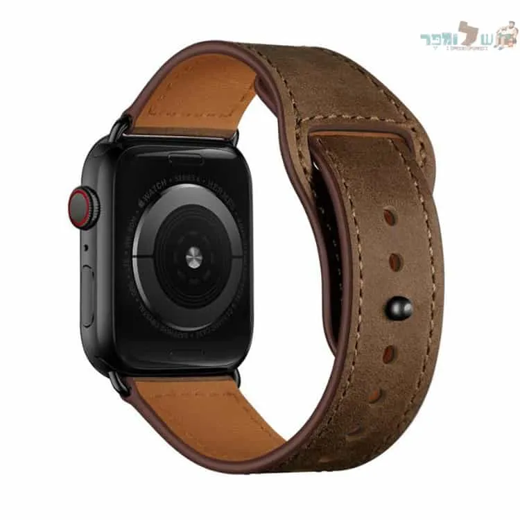 רצועת עור אמיתית מסדרת המנהלים שלנו בצבע Navy brown